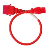 Силовой шнур BNH, IEC 60320 С13, вилка IEC 60320 С20, 0.5 м, 16А, с фиксатором обеих сторон, цвет: красный