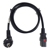 Силовой шнур BNH, Schuko, вилка IEC 320 C19, 1.2 м, 16А, с фиксатором обеих сторон, цвет: чёрный