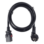 Силовой шнур BNH, Schuko, вилка IEC 320 C19, 2 м, 16А, с фиксатором обеих сторон, цвет: чёрный