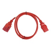 Силовой шнур BNH, IEC 60320 C20, вилка IEC 320 C19, 1.2 м, 16А, с фиксатором обеих сторон, цвет: красный