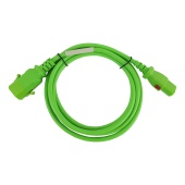 Силовой шнур BNH, IEC 60320 С13, вилка IEC 60320 С14, 3 м, 10А, с фиксатором обеих сторон, цвет: зелёный