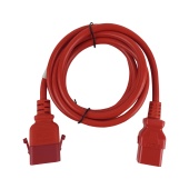 Силовой шнур BNH, IEC 60320 С19, вилка IEC 60320 С20, 2 м, 16А, с фиксатором обеих сторон, цвет: красный