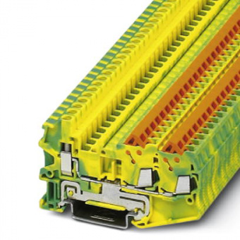 Клемма защитного провода - QTCU 1,5-TWIN-PE Phoenix Contact артикул 3050060 Феникс Контакт, фото на Овертайм
