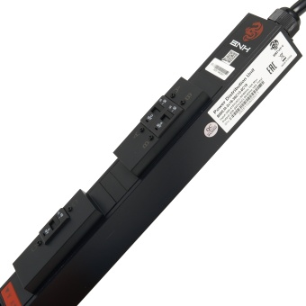 Блок распределения питания BNH B800.M, IEC С13 х36, IEC С19 х6, шнур 3м, 1747х52х45 мм(ВхШхГ), 16А, 3ф, вход IEC 309 16A 3P+N+E, чёрный