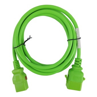 Силовой шнур BNH, IEC 60320 С19, вилка IEC 60320 С20, 3 м, 16А, с фиксатором обеих сторон, цвет: зелёный