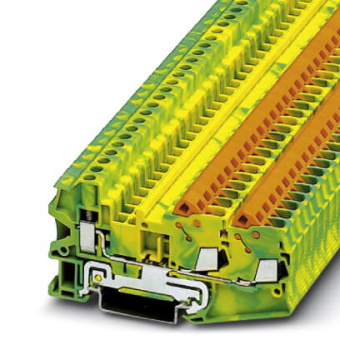 Клемма защитного провода - QTCU 2,5-TWIN-PE Phoenix Contact артикул 3050329 Феникс Контакт, фото на Овертайм