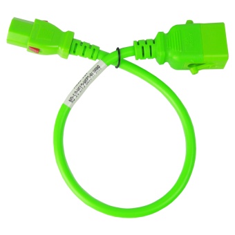 Силовой шнур BNH, IEC 60320 С13, вилка IEC 320 C20, 0.5 м, 16А, с фиксатором обеих сторон, цвет: зелёный