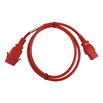 Силовой шнур BNH, IEC 60320 С13, вилка IEC 60320 С14, 3 м, 10А, с фиксатором обеих сторон, цвет: красный