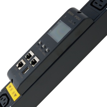 Блок распределения питания BNH B800.M, IEC С13 х36, IEC С19 х6, шнур 3м, 1747х52х45 мм(ВхШхГ), 16А, 3ф, вход IEC 309 16A 3P+N+E, чёрный