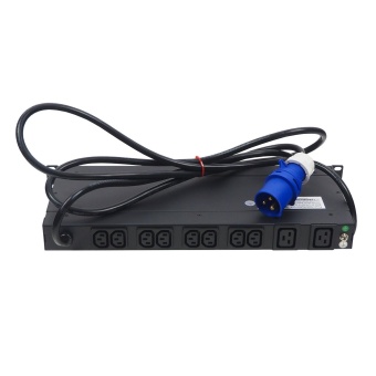 Блок распределения питания BNH B800.M, IEC С13 х8, IEC С19 х2, шнур 3м, 44,5х484х180 мм(ВхШхГ), 16А, 1ф, вход IEC 309 16A P+N+E, чёрный