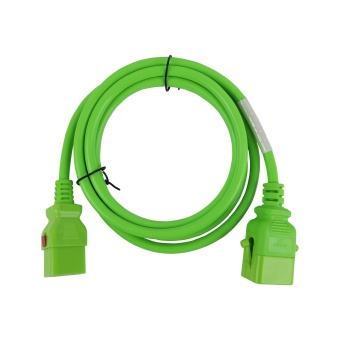 Силовой шнур BNH, IEC 60320 С19, вилка IEC 60320 С20, 2 м, 16А, с фиксатором обеих сторон, цвет: зелёный