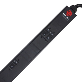 Блок распределения питания BNH B800.M, IEC С13 х24, IEC С19 х6, шнур 3м, 1500х52х45 мм(ВхШхГ), 16А, 3ф, вход IEC 309 16A 3P+N+E, чёрный