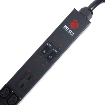 Блок распределения питания BNH B800.MMN, IEC С13/С19 х42, шнур 3м, 1950х52х65 мм(ВхШхГ), 32А, 3ф, вход IEC 309 32A 3P+N+E, чёрный, IP44