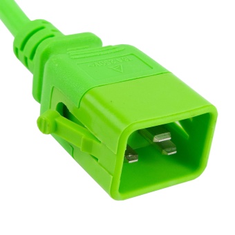 Силовой шнур BNH, IEC 60320 С19, вилка IEC 60320 С20, 1.2 м, 16А, с фиксатором обеих сторон, цвет: зелёный
