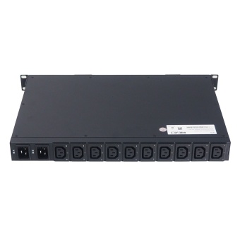 АВР BNH B800.MAS, IEC 60320 С13 х 10, вход IEC 320 C20, 44,5х484х330 мм (ВхШхГ), 16А, 1ф, автомат, чёрный, переключаемый