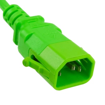 Силовой шнур BNH, IEC 60320 С13, вилка IEC 60320 С14, 3 м, 10А, с фиксатором обеих сторон, цвет: зелёный