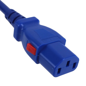 Силовой шнур BNH, IEC 60320 С13, вилка IEC 60320 С20, 0.5 м, 16А, с фиксатором обеих сторон, цвет: синий