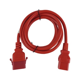 Силовой шнур BNH, IEC 60320 С19, вилка IEC 60320 С20, 2 м, 16А, с фиксатором обеих сторон, цвет: красный