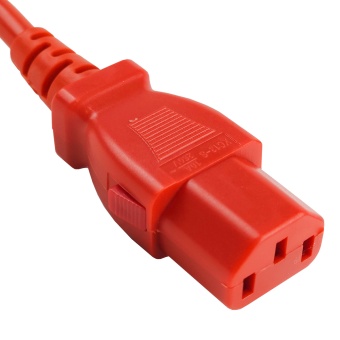 Силовой шнур BNH, IEC 60320 С13, вилка IEC 60320 С20, 0.5 м, 16А, с фиксатором обеих сторон, цвет: красный