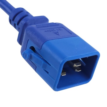 Силовой шнур BNH, IEC 60320 С13, вилка IEC 60320 С20, 0.5 м, 16А, с фиксатором обеих сторон, цвет: синий