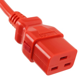 Силовой шнур BNH, IEC 60320 C20, вилка IEC 320 C19, 1.2 м, 16А, с фиксатором обеих сторон, цвет: красный