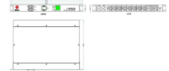 АВР BNH B800.MA, IEC 60320 С13 х 8, IEC 60320 С19 х 2, вход IEC 309 32A 2P+E, шнур 3 м, 44,5х484х250 мм (ВхШхГ), 32А, 1ф, чёрный, 2 входа