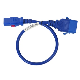Силовой шнур BNH, IEC 60320 С13, вилка IEC 60320 С20, 0.5 м, 16А, с фиксатором обеих сторон, цвет: синий