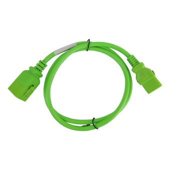 Силовой шнур BNH, IEC 60320 С19, вилка IEC 60320 С20, 1.2 м, 16А, с фиксатором обеих сторон, цвет: зелёный