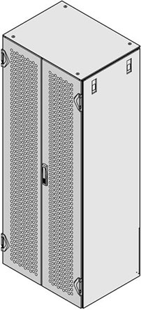 Металлическая двустворчатая дверь, перфорированная 1400H 600W RAL7021 Schroff арт. 21130685  купить у официального дилера в Санкт-Петербурге и Москве с доставкой.