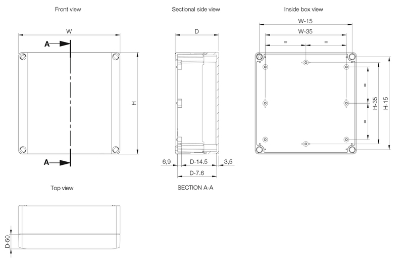 ABSBOX GR.CO PLAIN 175x175x150  арт. SABP181815GE  купить у официального дистрибьютора в Санкт-Петербурге и Москве с доставкой.