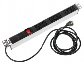 Блок розеток Rem-16 с выкл., 9 IEC 60320 C13, 16 A, алюм., 19", шнур 1,8 м арт. R-16-9C13-V-440-1.8  купить у официального дистрибьютора в Санкт-Петербурге и Москве с доставкой.