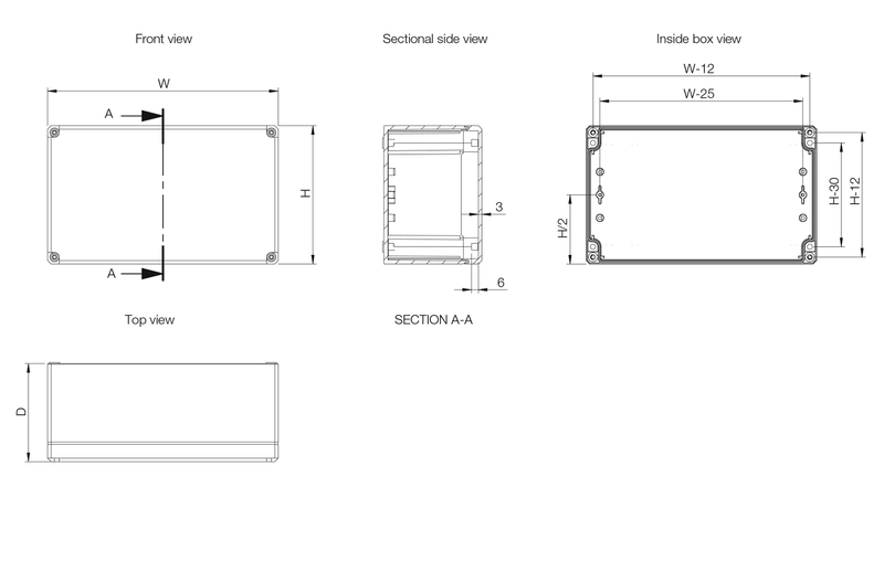 ABSBOX GREY COV 160X240X121  арт. DABP162412GE  купить у официального дистрибьютора в Санкт-Петербурге и Москве с доставкой.