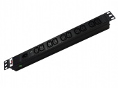 Блок розеток Rem-10 без шнура с инд., 10  IEC 60320 C13, вход IEC 60320 C14, 10 A, алюм., 19" арт. R-10-10C13-I-440-Z  купить у официального дистрибьютора в Санкт-Петербурге и Москве с доставкой.