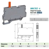 MRK TEST6; Клеммник измерительный с 1-м тест. разъемом, 6мм кв., (серый)