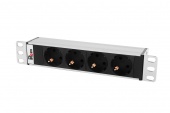 Блок розеток Rem-10 без шнура, 4 Sсhuko, вход IEC 60320 C14, 10 A, алюм., 10" арт. R-10-4S-220-Z  купить у официального дистрибьютора в Санкт-Петербурге и Москве с доставкой.