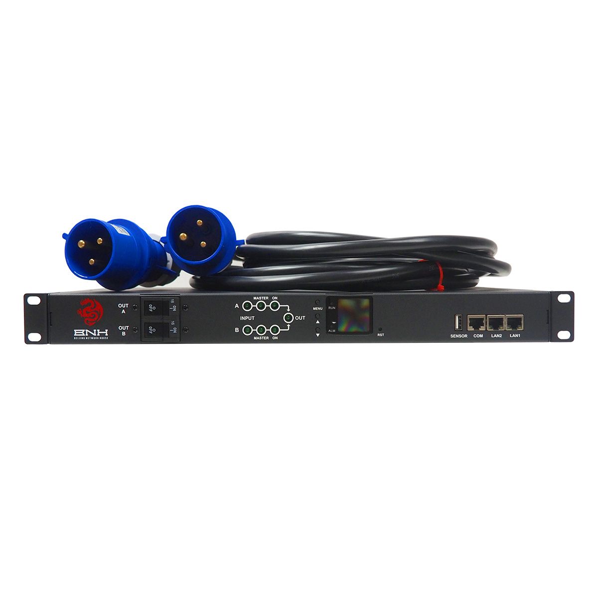 АВР BNH B800.MA, IEC 60320 С13 х 8, IEC 60320 С19 х 2, вход IEC 309 32A 2P+E, шнур 3 м, 44,5х484х250 мм (ВхШхГ), 32А, 1ф, чёрный, 2 входа  арт. B800.MA-2x1х32-8C13-2C19  купить у официального дистрибьютора в Санкт-Петербурге и Москве с доставкой.